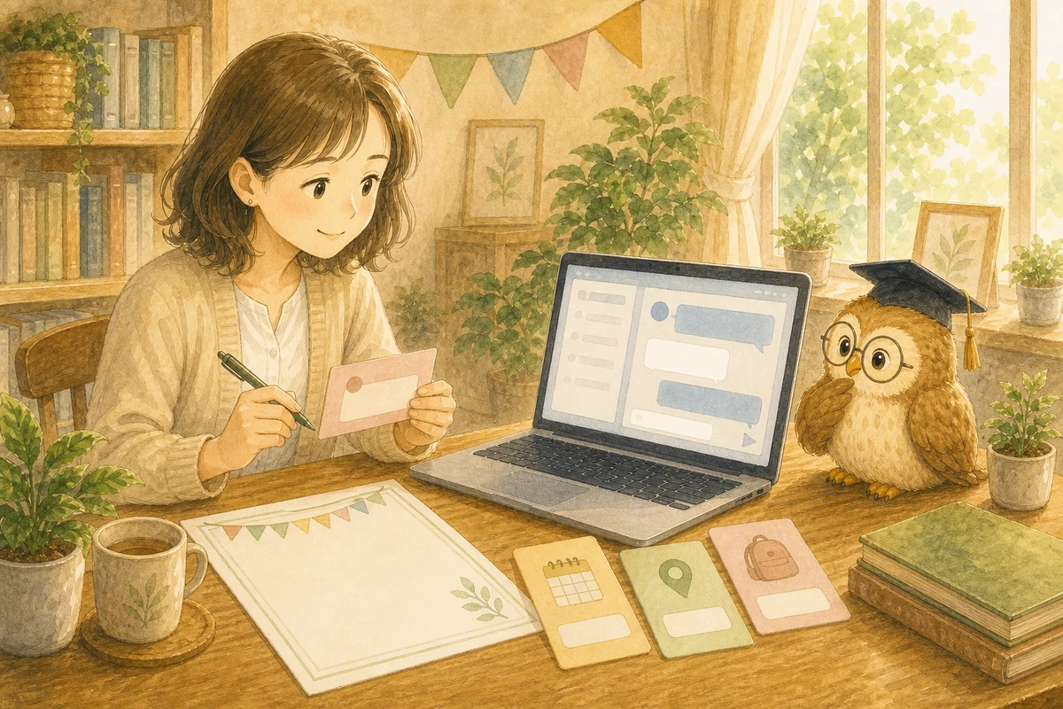 イベントの要点を箇条書きにしてAIに渡している相談者