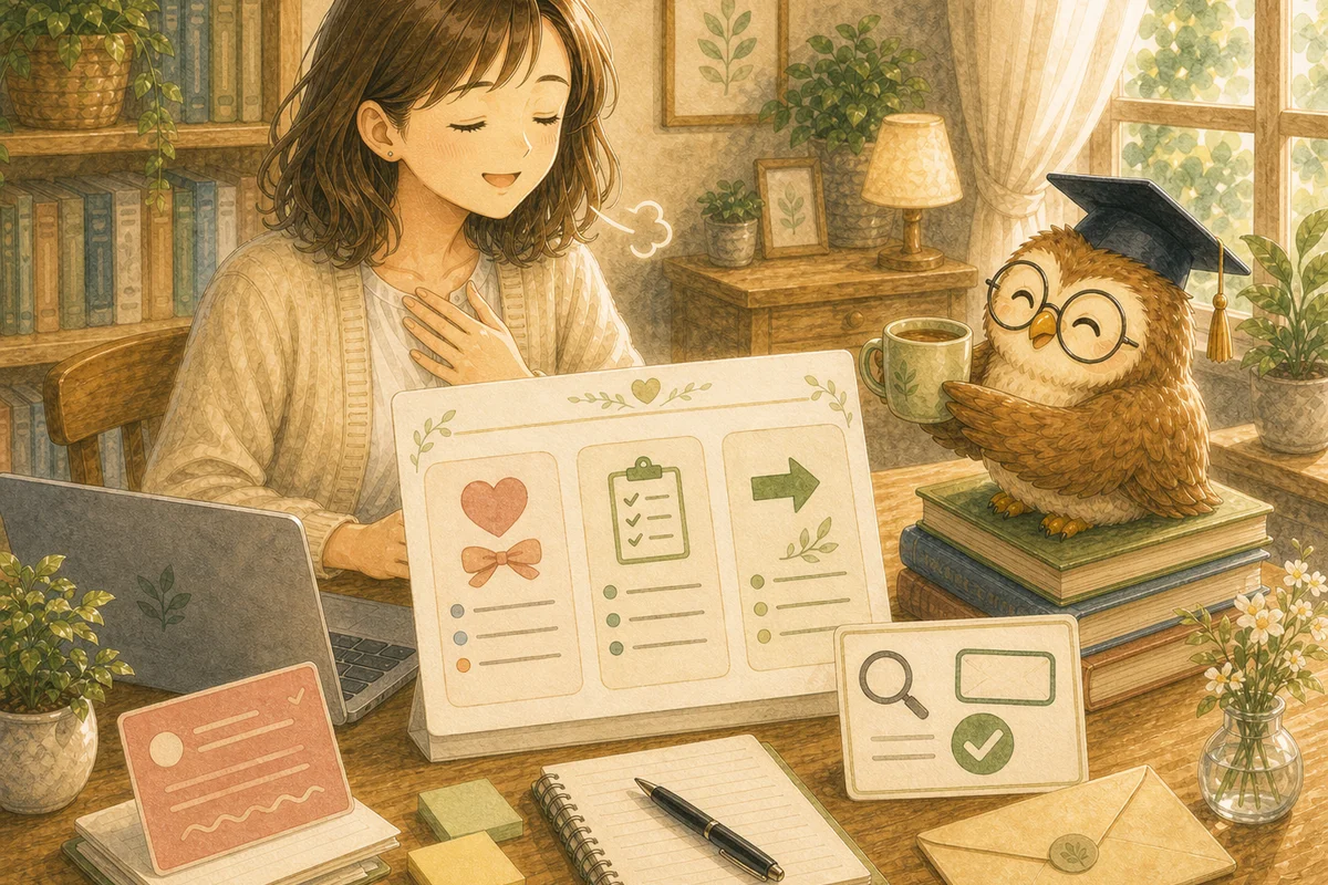 返信を書き終えて肩の力が抜けた相談者